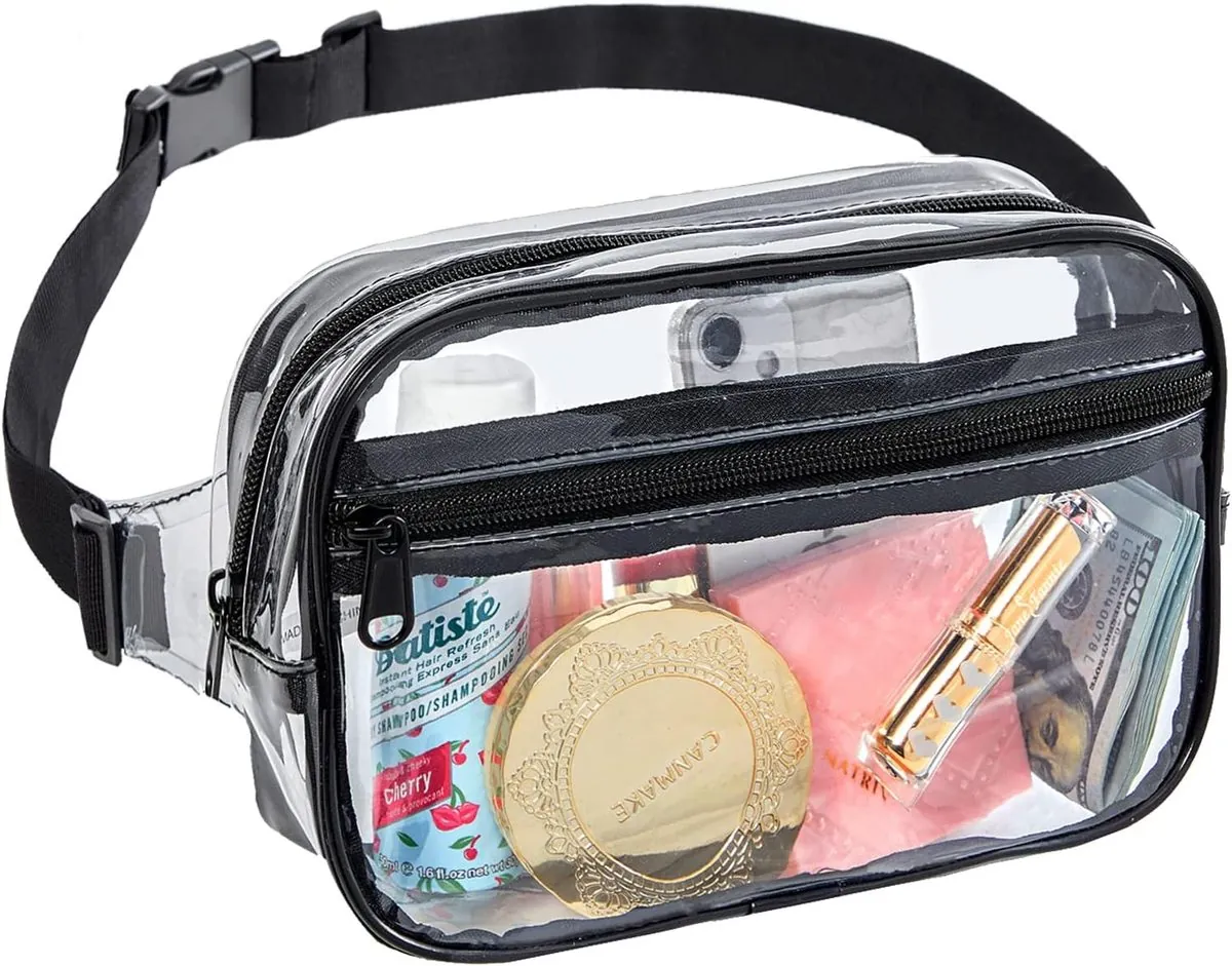 Clearworld clear fashion fanny pack stadium approved for R&B concert