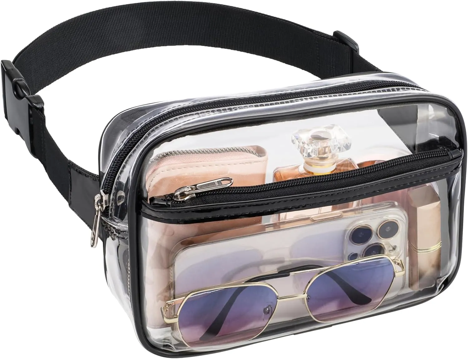 Veckle plus size clear fanny pack with extended strap for stadium concerts