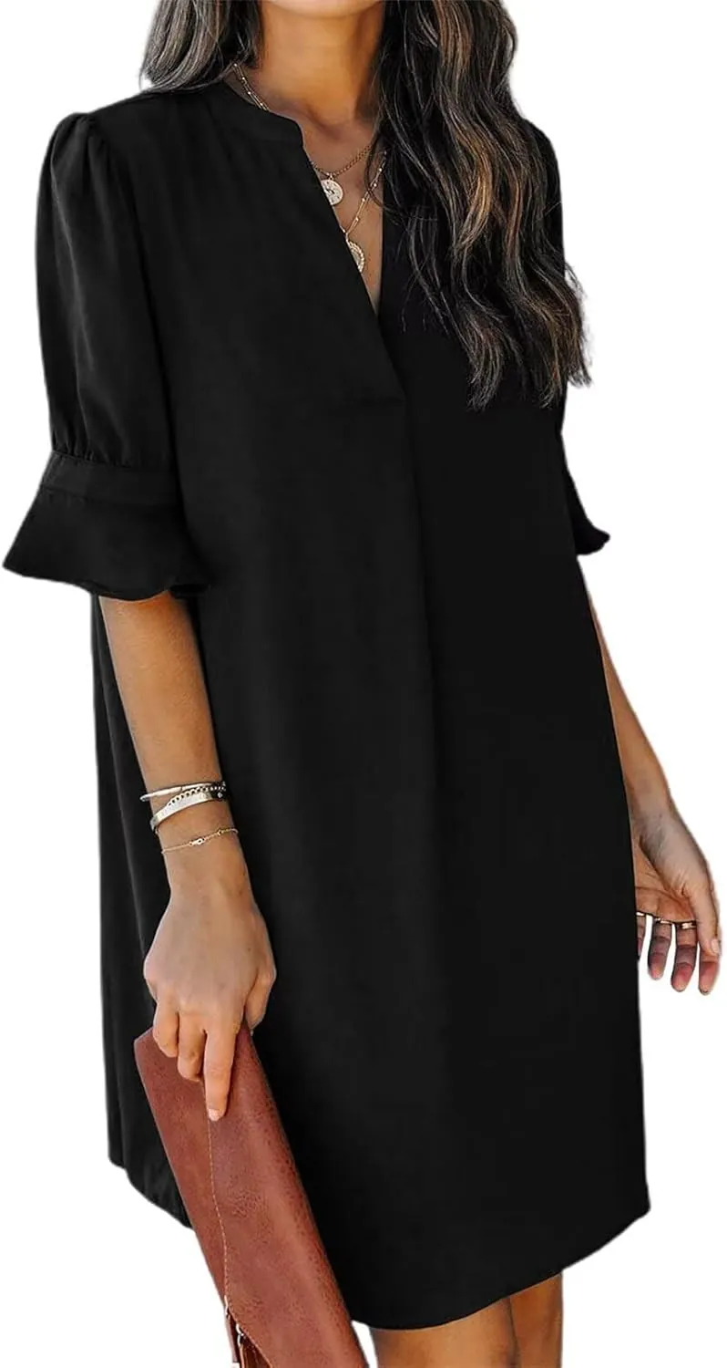 QACOHU V Neck Ruffle Dress for R&B Tour 2026 concert