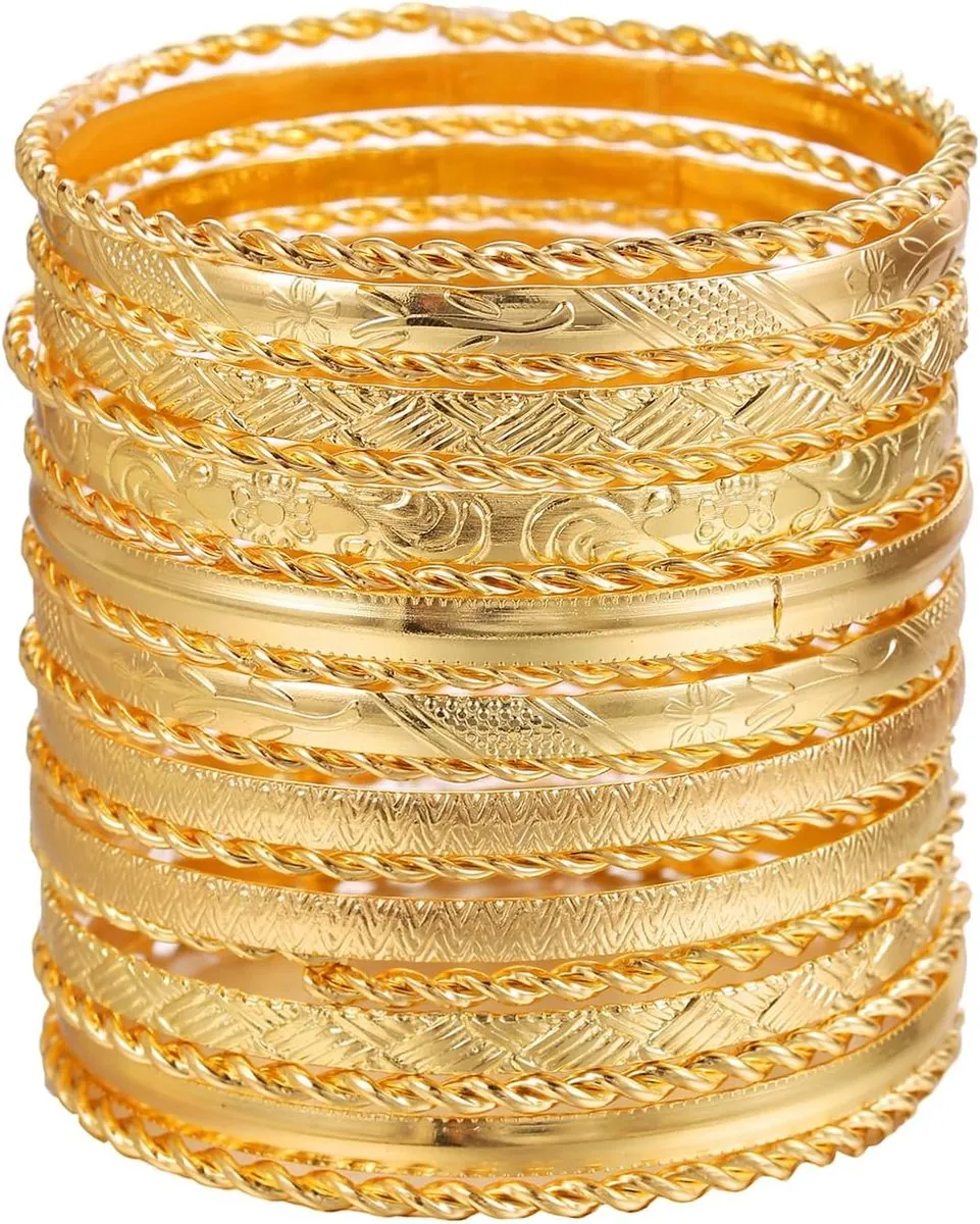 16pc Gold Bangle Set for R&B Tour 2026 concert