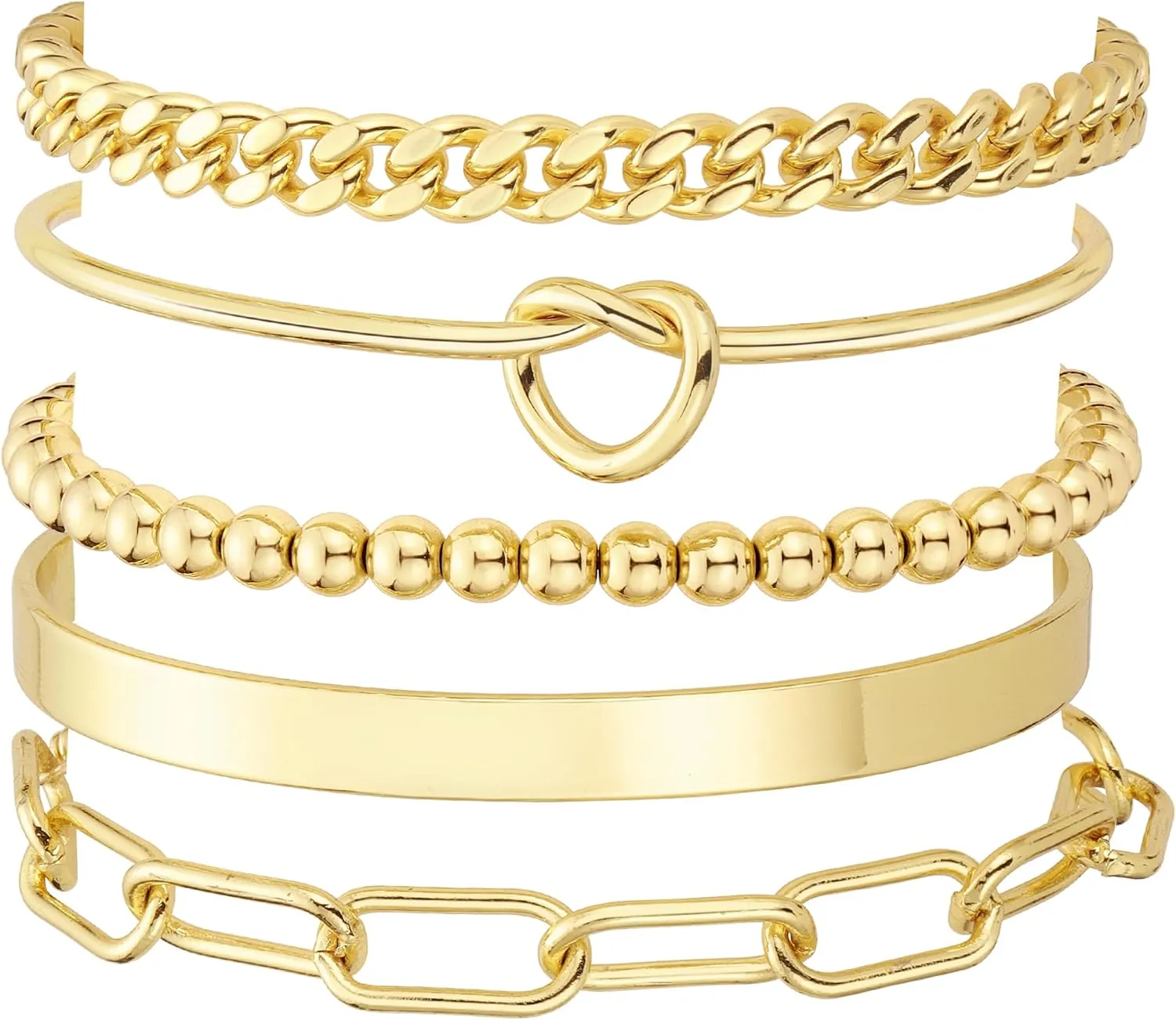 AOZEL Gold Bangle Cuff Set for R&B Tour 2026 concert